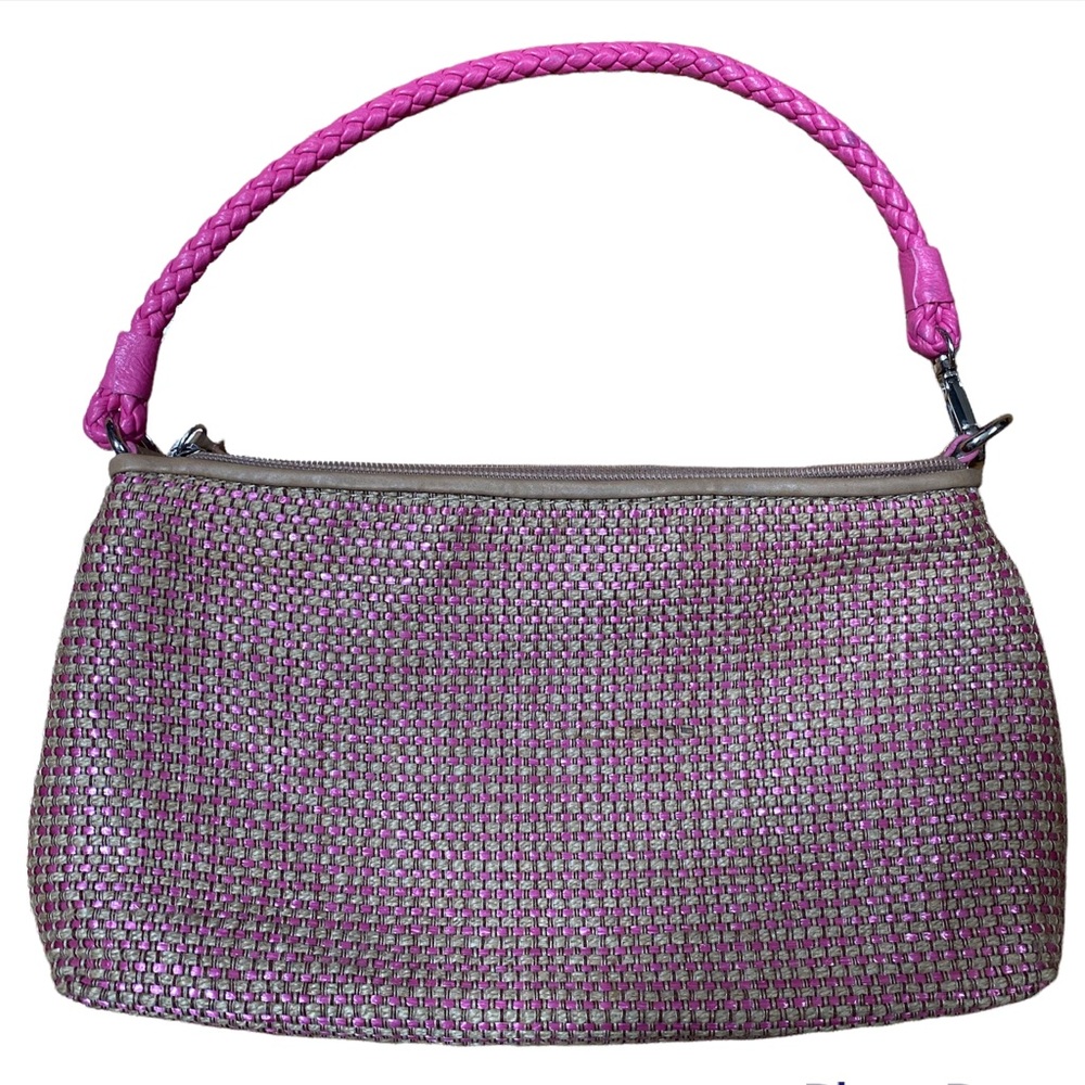 Loft Pink and Straw small shoulder bag